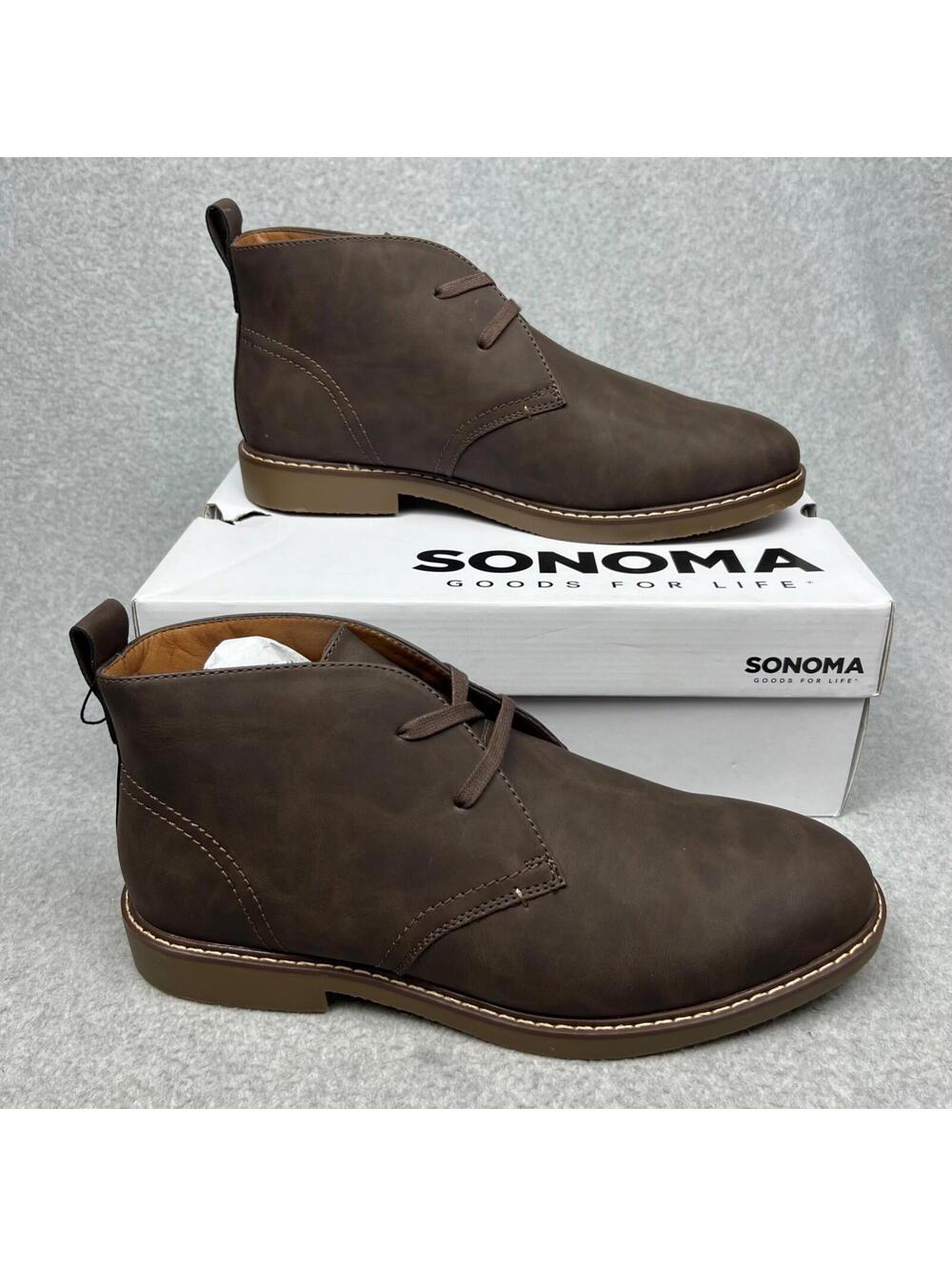 Sonoma Faux leather Chukka Mens Ankle Boots 11.5 Neutral Classic